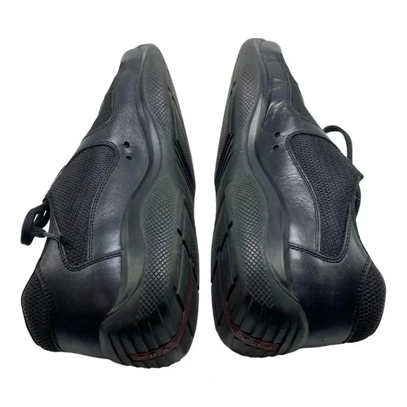 Prada Americas cup black leather mesh sneaker casual shoe size 11 - Picture 9 of 10